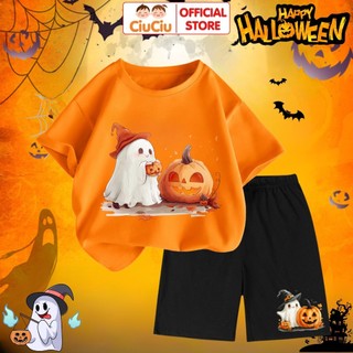  Set cộc tay Halloween cho bé trai bé gái CIUCIU BABY đồ bộ quần áo thun cho bé chất cotton mềm mát 