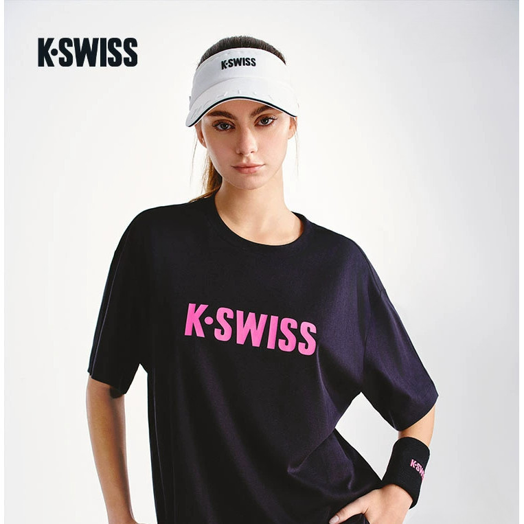 Kswiss Áo Thun Tee Nam Nữ Phong Cách Mới Dopamine, In Chữ Kích Cỡ Lớn