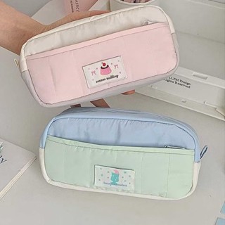  Hộp bút học sinh KAMI TB03  Hộp bút to 3 ngăn vải canvas,hộp bút học sinh vừa máy tính thước 15cm 