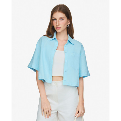 GIGI - Áo sơ mi nữ cổ bẻ tay ngắn phom croptop_G1201T253280-24