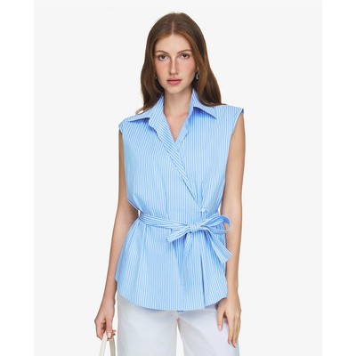 GIGI - Áo sơ mi nữ cổ bẻ sát nách phối thắt nơ nữ tính_G1107T242278-27