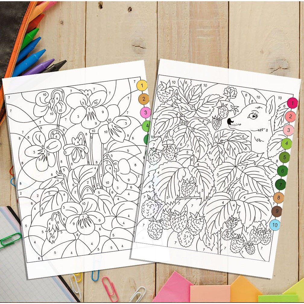 Combo 50 Tranh Số Hóa, Tranh Tô Màu Cho Bé - M170