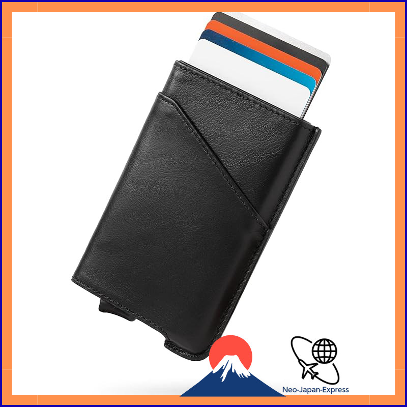 Zepirion Slim Leather Credit Card Case - Anti-Skimming, Magnetic Protection, Slide Design, Quick Wal