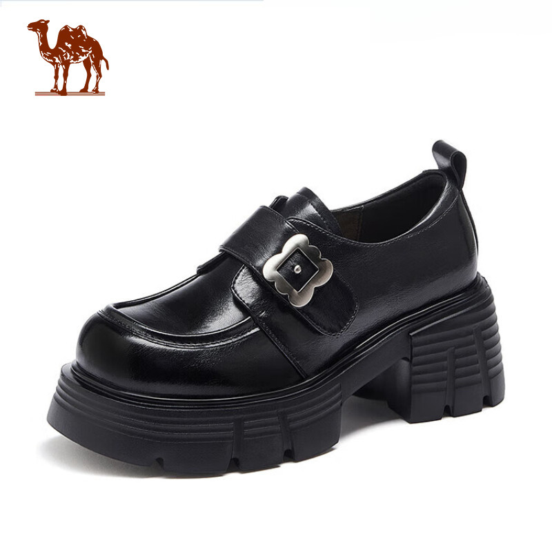CAMEL CROWN Giày Loafer Nữ Đế Dày Giày Cao Gót La Mã