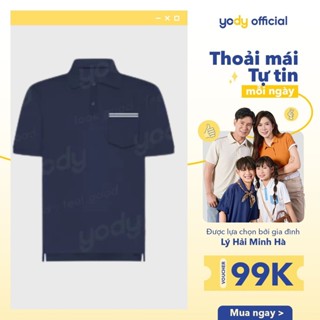 [SALE] Áo Polo Nam Yody Phối Dây Dệt chống nắng, khử mùi mềm mại APM7493