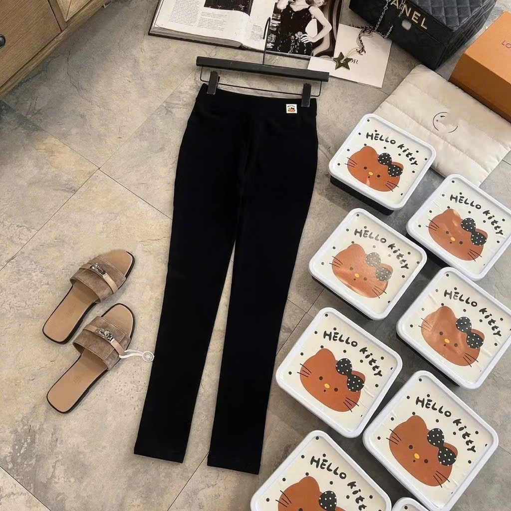 Quần Legging Nữ LÓT NỈ mỏng, Quần Dài HELLO KITTY LOẠI 1 FULL BOX  Nâng Mông freesize 45-65kg  -tv