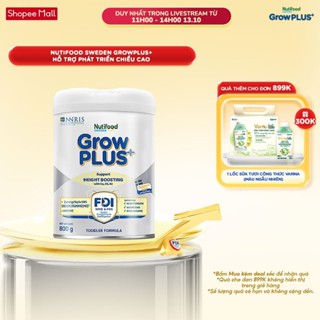 Sữa Bột Nutifood Sweden GrowPLUS+ Cao lớn vượt trội (Bạc) 800g
