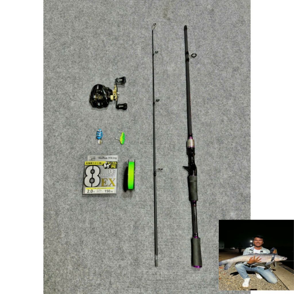 Combo lure Viking MG9 + Máy Fr200 kèm Dây Viking X8 150m & 1 cá sắt 1 nhái hơi 5g miễn phí