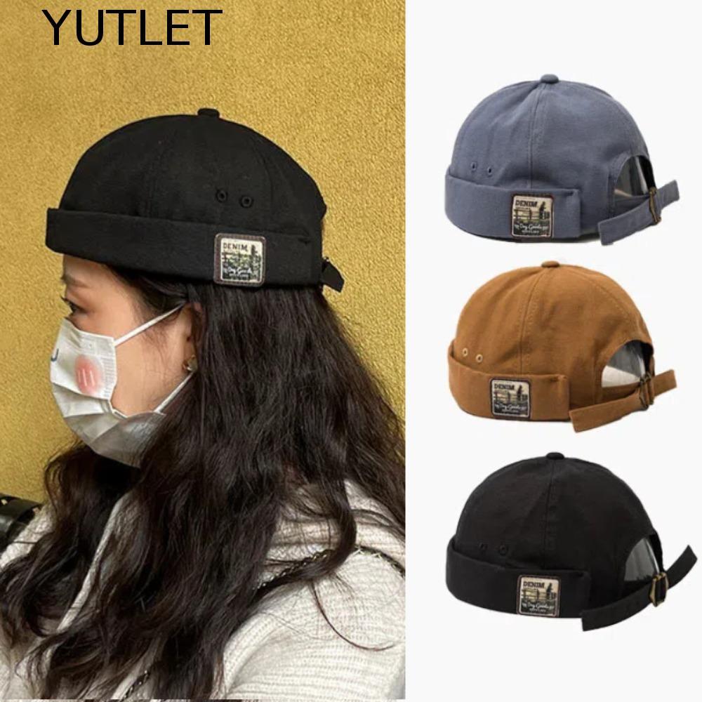 YUTLET Nam Nữ Skullcap, Mũ Không Vành Cotton Unisex, Vintage Docker Cap Màu Bonnet Dưa Docker Cap Mù