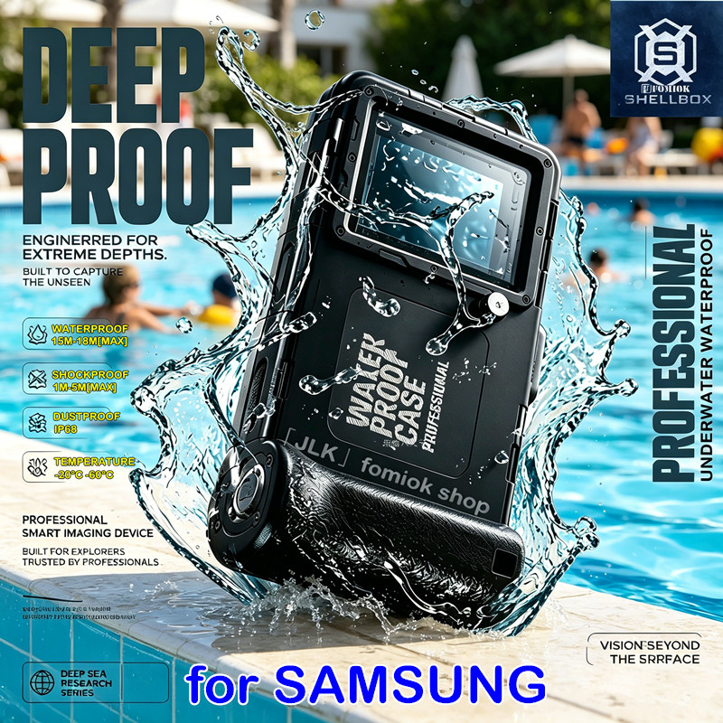[SHELLBOX] Ốp điện thoại lặn chống nước dưới nước 15M / 50FT cho Samsung Galaxy A58 A38 A28 A18 A57 
