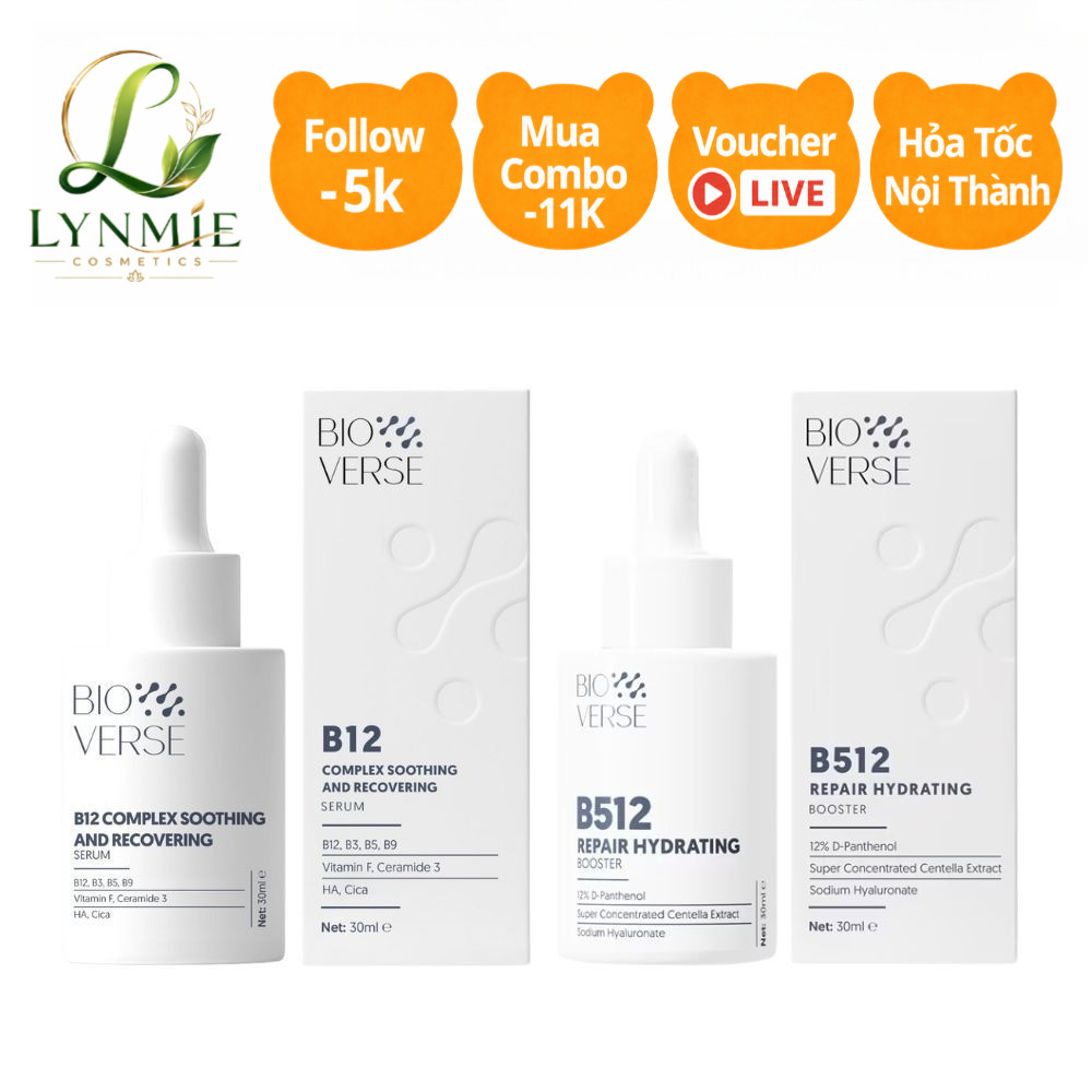 Tinh Chất Bioverse B12, B512 Phục Hồi Da, Cấp Ẩm, Làm Dịu Da