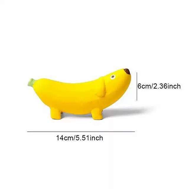 Banana Dog Pet Toy Fruit Shape Molar Vocalization Bite-Resistant Teeth Cleaning Dog Toy f7XN