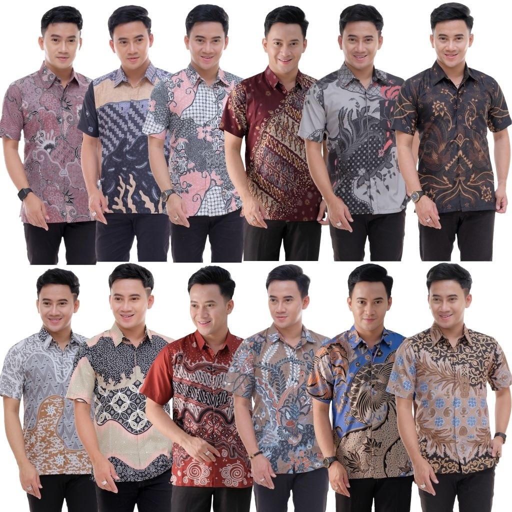 Áo sơ mi nam ngắn tay cao cấp KEMEJA Azriel / Baju Batik Lelaki