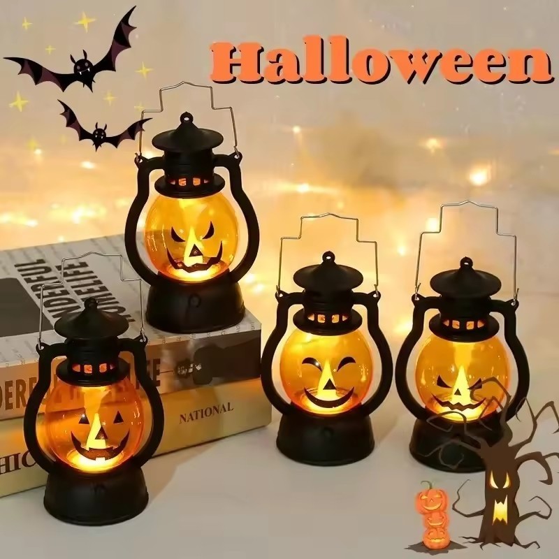 Đèn lồng ma bí ngô treo LED cho Halloween - Đèn dầu đáng sợ Trang trí trong nhà ngoài trời, Đạo cụ tiệc kinh dị