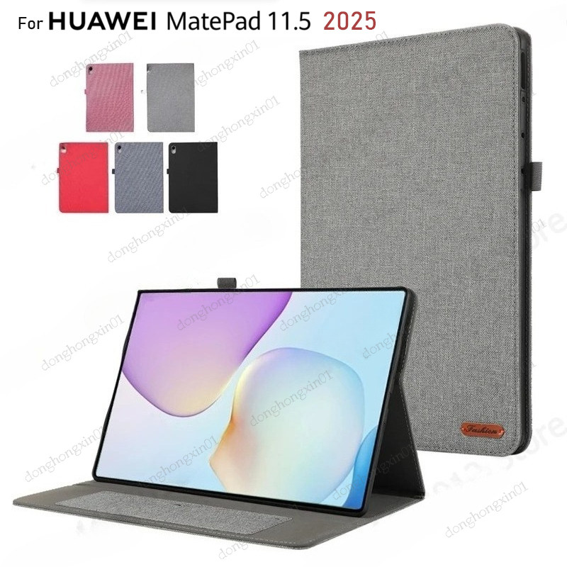 Ốp Lưng Cho Huawei MatePad 11.5 TXZ-W09 2025 Ốp Lưng Vải Mềm Lật Đứng Vỏ Máy Tính Bảng Cho Huawei Ma