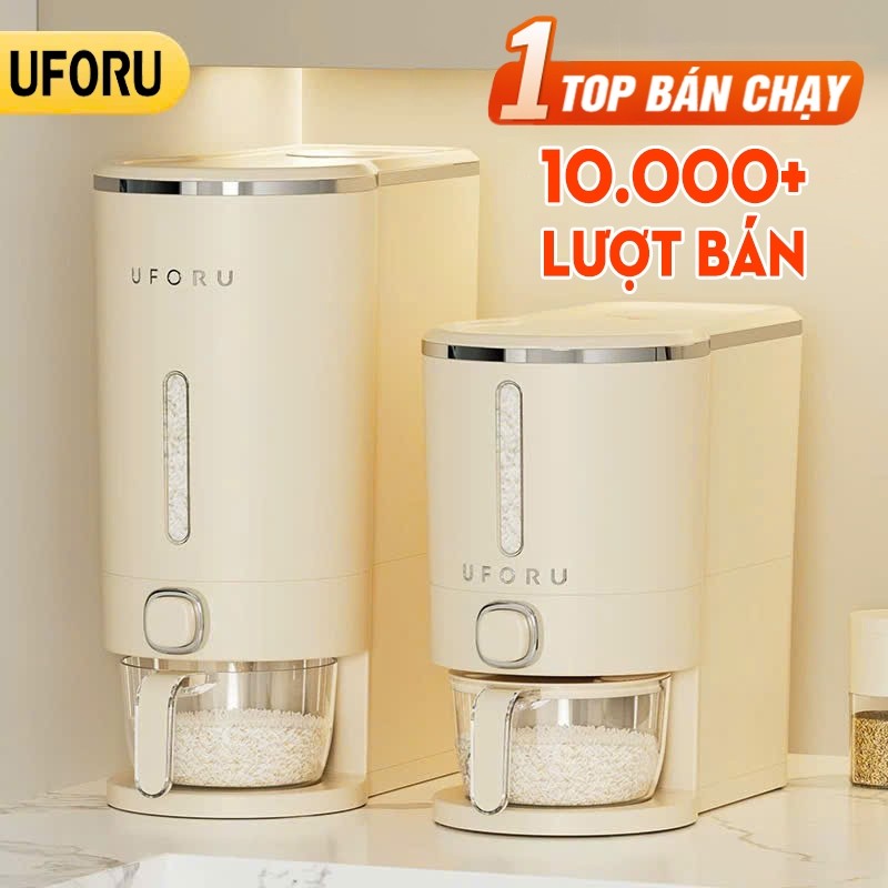 Thùng đựng gạo thông minh uforu nút ấn lấy gạo tự động chất liệu nhựa ABS cao cấp dung tích 5kg 10kg - UF480