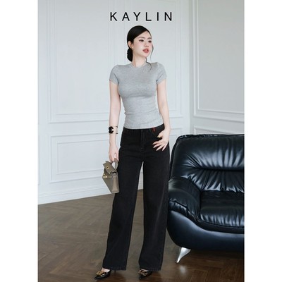 Quần JEAN KAYLIN form suông phối hình thêu túi chất vải Denim dầy dặn phong cách BST Hè 2025 - N2433