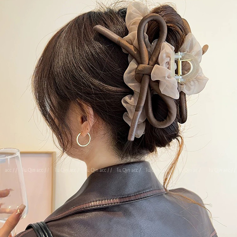 Kẹp Tóc Nơ Mùa Thu Maill Màu Cá Mập Tóc