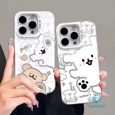 Ốp Điện Thoại Suntaiho Hoạt Hình Dễ Thương Họa Tiết Động Vật Nhỏ IDM Cứng Cao Cấp Chống Sốc Cho iPhone 11 12 13 14 15 16 Pro Max IP