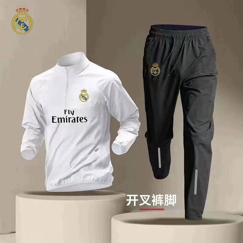 Real Madrid Football Training Suit Suit Men's Quick-Drying Running Sports Two-Piece Set Stand Collar