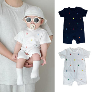 Sơ Sinh Trẻ Sơ Sinh Romper Quần Áo Mùa Hè Tay Ngắn Jumpsuit Bé Trai Bé Gái Catoon Thời Trang Body 0-2 Tuổi Quần Áo Cho Bé Onesie