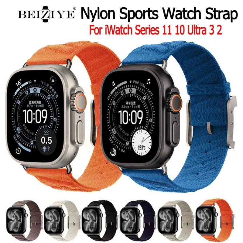 Dây đeo nylon Ocean cho đồng hồ IWatch Series 11 10 Ultra 3 2 dây đeo IWatch 49mm 46mm 42mm