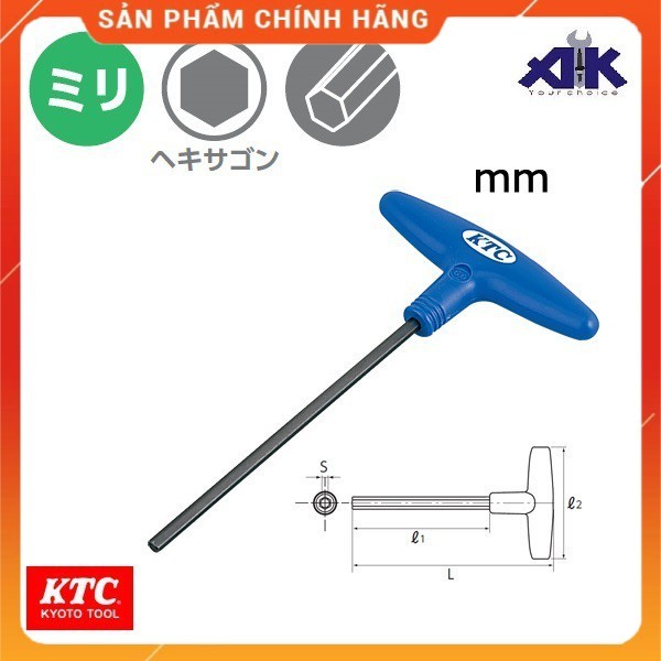 Lục giác chữ T Nhật KTC - Tay vặn chữ T lục giác đủ các cỡ thông dụng HT10-2,..8mm