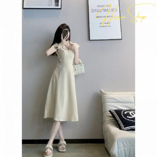 {Hannie-Oder}Váy Liền Váy Dài Cổ Polo Tôn Dáng Gầy Phong Cách Hepburn Cổ Điển Kiểu Pháp Mẫu Mới Mùa Hè Cho Nữ