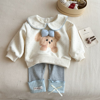  Set Thu Đông Áo Nỉ Tay Dài Họa Tiết Gấu Quần Legging Bé Gái 1-8 Tuổi MINTSCLOSET Quảng Châu - GA2454 
