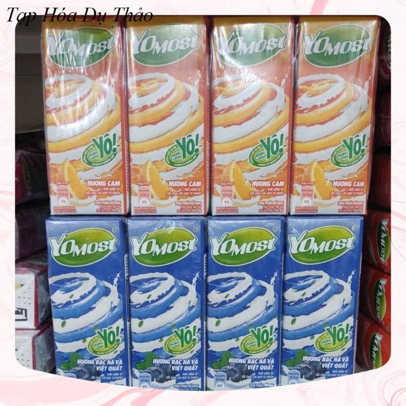 Sữa YoMost thức uống từ sữa chua lên men vị cam/dâu/lựu vỉ 4 hộp x 180ml