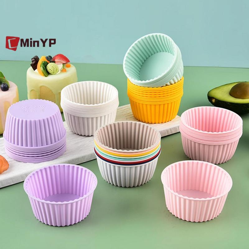 CyinYP 2 Khuôn Làm Bánh Silicon Cho Muffin Cupcake Nướng Thực Phẩm Silicone Bagels Chảo Nướng Non St