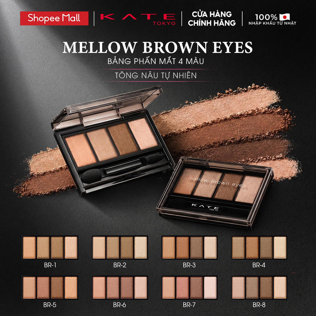 Bảng Phấn Mắt 4 Màu Tông Nâu Tự Nhiên KATE Mellow Brown Eyes