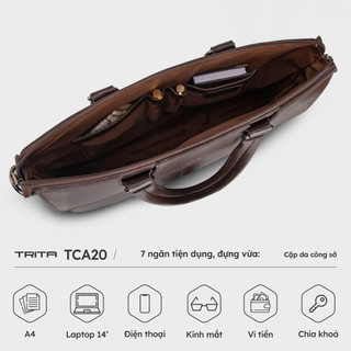 Cặp công sở Trita (Thời trang nam phối ngăn - Cặp da TCA20) Bagsmart