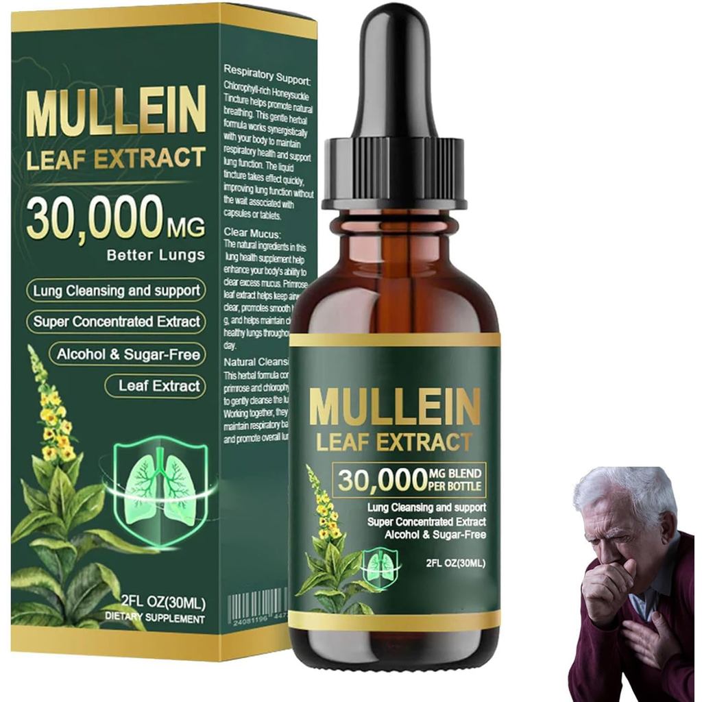 OrganicLungMulleinLeafExtractDrops, MulleinDropsforLungs, MulleinLeafExtractforLungs, CleanseandResp