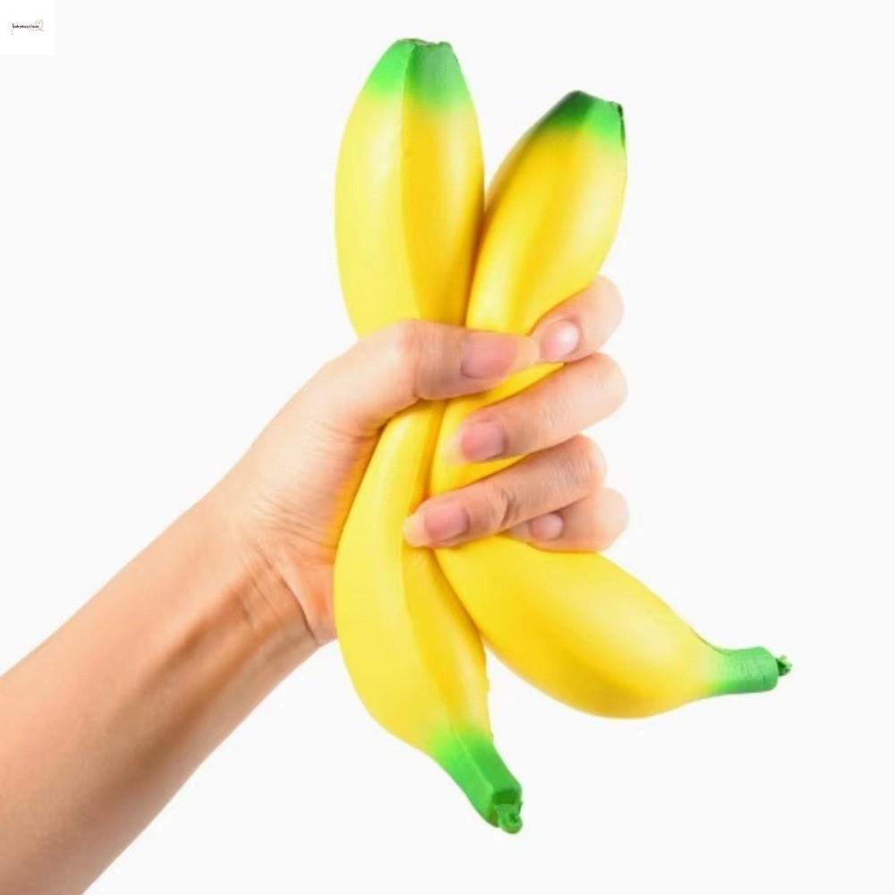 BABYBOUTIQUE Đồ chơi chuối phục hồi chậm, Mô phỏng mềm Chuối mềm Squishy Banana, Chuối thực tế Hình 