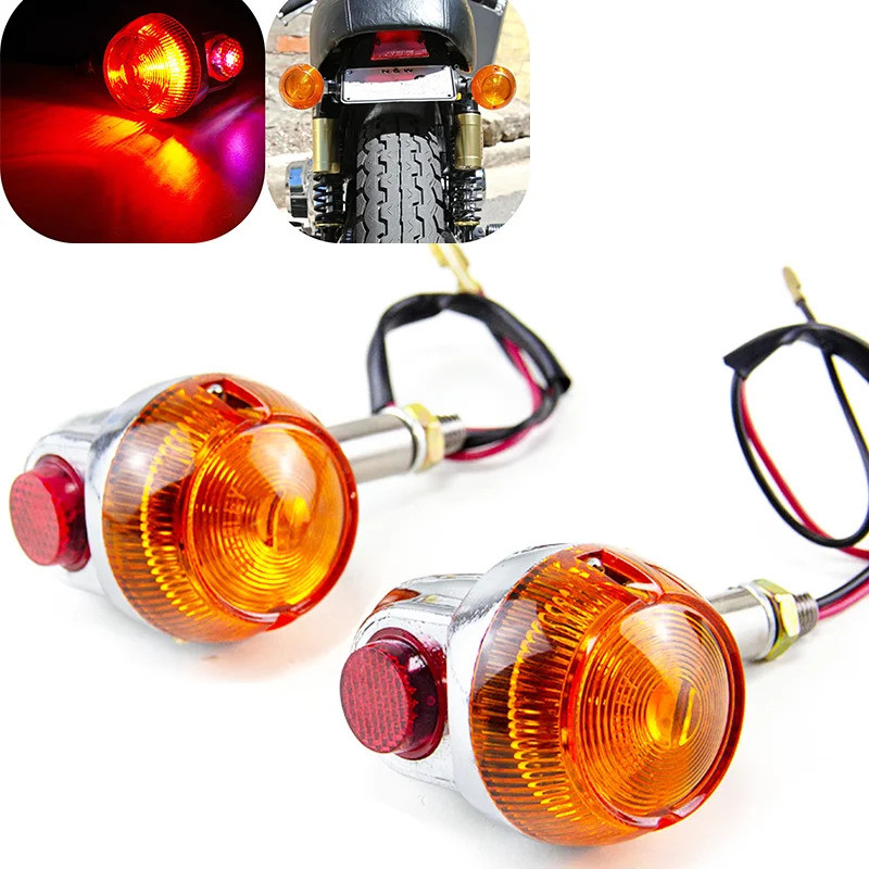 2 Chiếc Xe Máy Bóng Đèn Nhấp Nháy Biến Tín Hiệu Đèn Cafe Racer Flashers Blinkers Màu Hổ Phách Đèn Bá