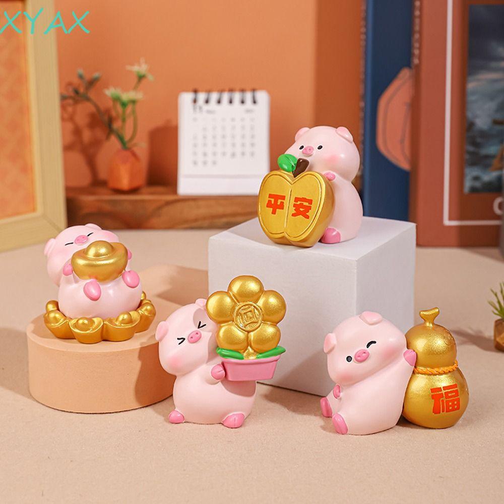 Bức tượng lợn phước lành XYAX, Tượng lợn may mắn may mắn dễ thương, Phim hoạt hình sáng tạo Phong cá