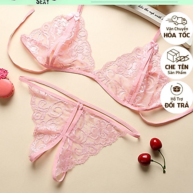 [HỎA TỐC 1H] [CHE TÊN SẢN PHẨM] BK002 Set bộ bikini ren 2 mảnh lọt khe sexy, quyến rũ - Kelly Wang