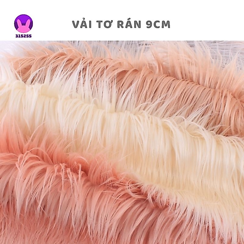 Sẵn - Vải tơ rán 9cm may tóc doll, vải lông dài, vải tóc chiên