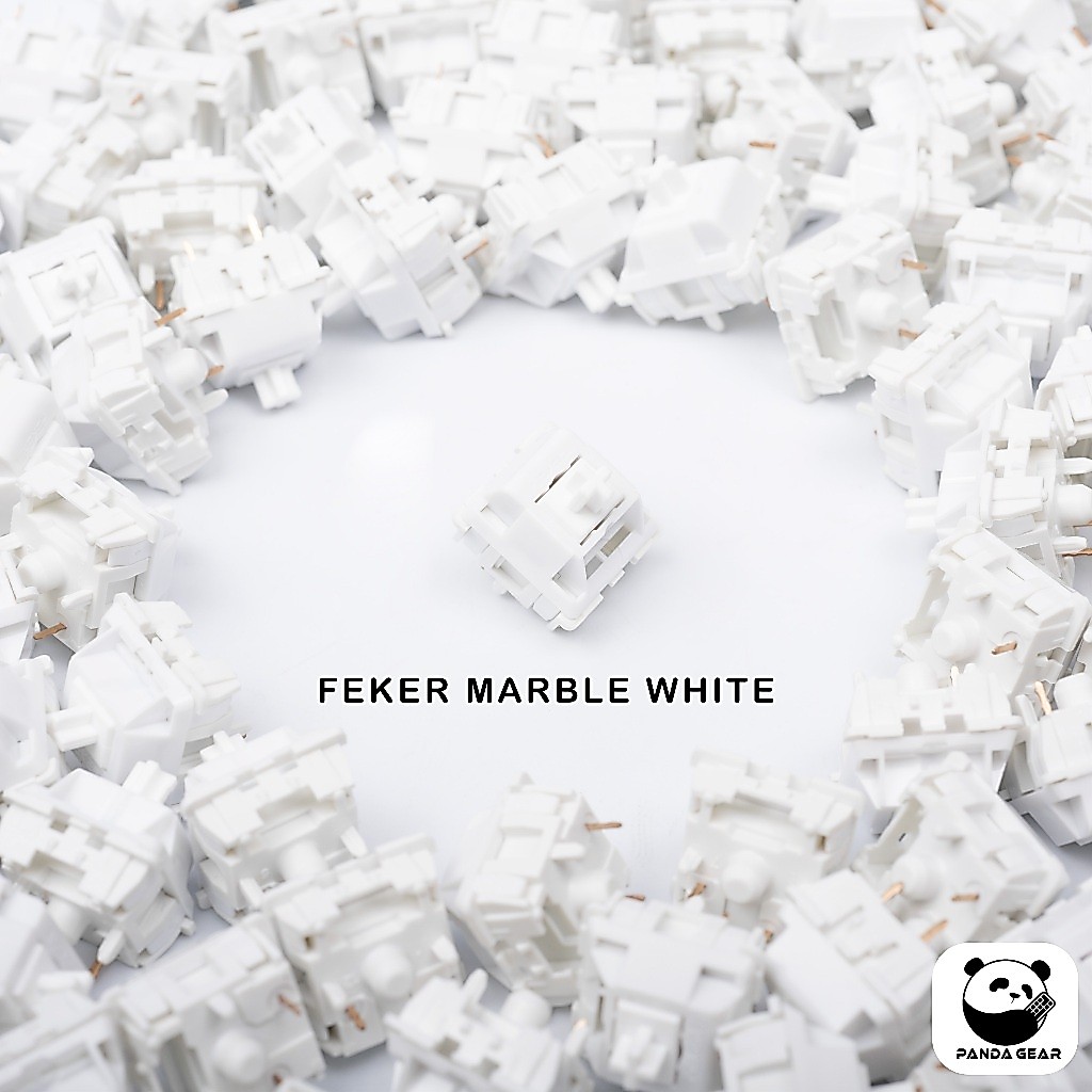 Switch Feker White Marble linear 47g prelubed công tắc bàn phím cơ Feker White Marble