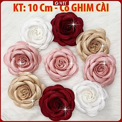 GOTI Tag Hoa Trà Voan Cài Áo, Kiểu Cài Áo Hoa Có Ghim Cài - Phụ Kiện Quà Tặng Nữ 20/10 8/3 CH001