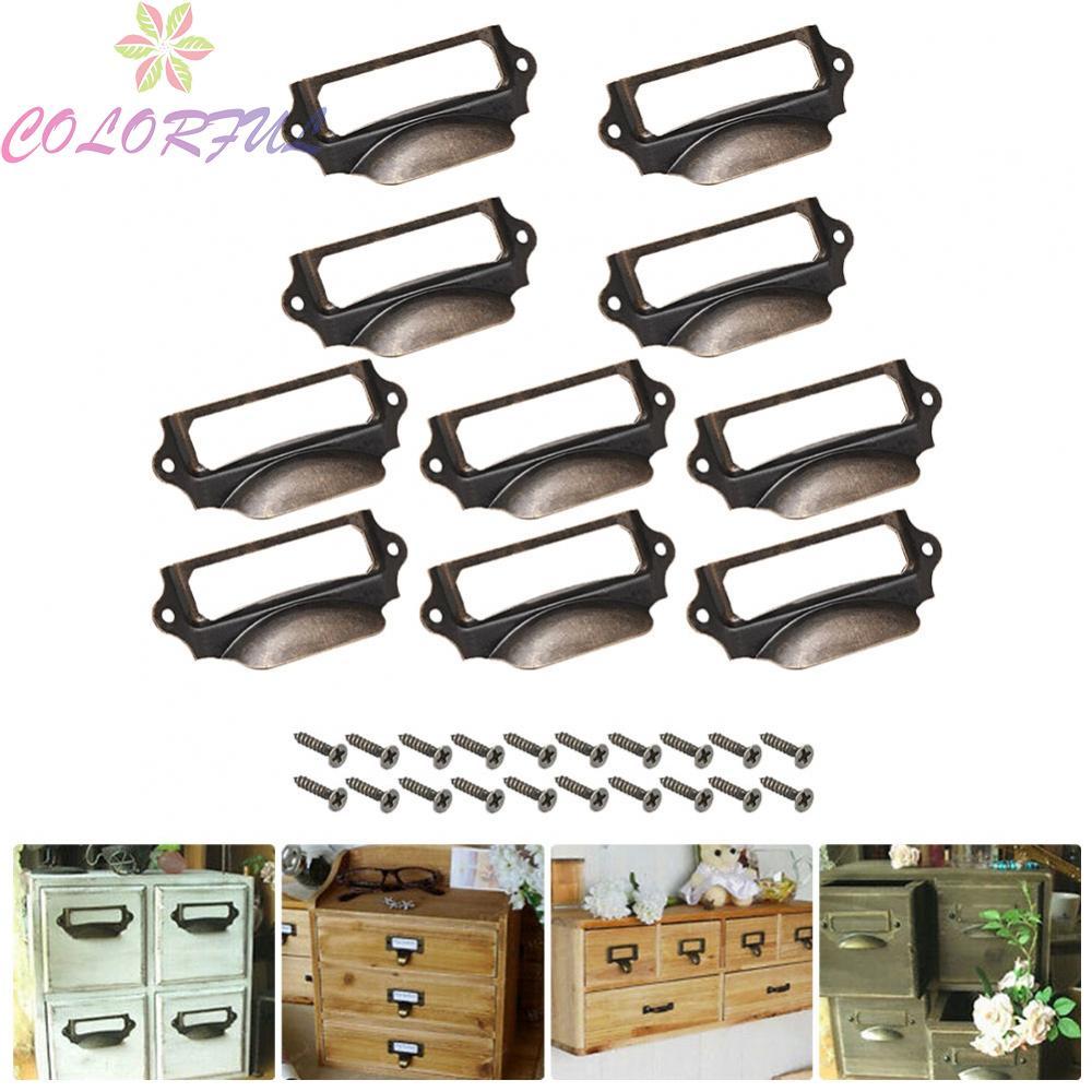 Pull Handle Drawer File Frame Gift Box Iron Jewelry Box Retro Screws Tag
