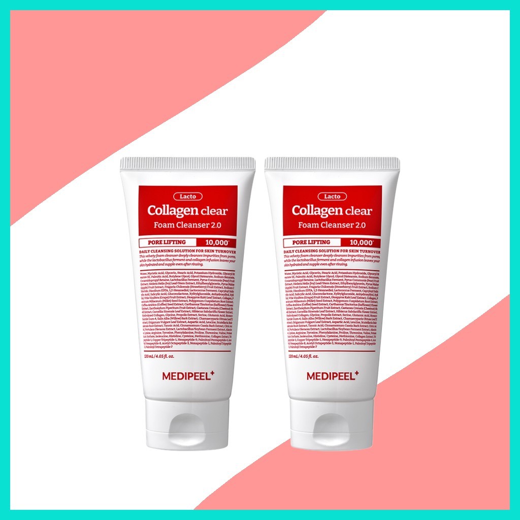 [medipeel] Sữa rửa mặt tạo bọt trong suốt Collagen 2.0, 120ml, 2 chiếc / Sữa rửa mặt tạo bọt Hàn Quố