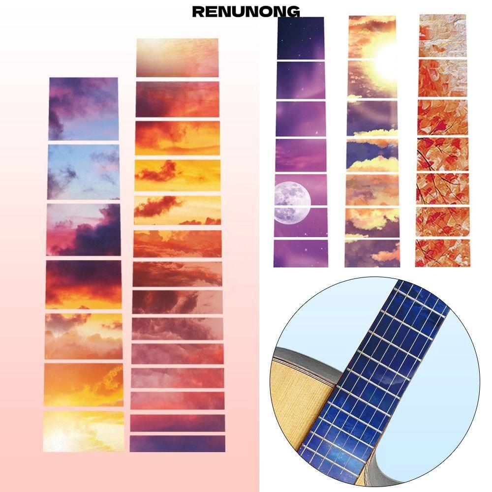 RENUNONG Fretboard Sticker 10 Kiểu Đàn Guitar Điện Phần Chéo Inlay Đề Can