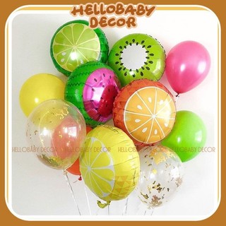 Bóng dưa hấu - dâu tây - thanh long - quả cam - quả chanh - quả khế - kiwi trang trí sinh nhật cho bé