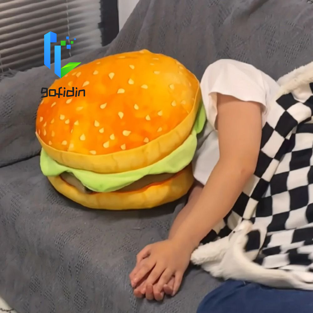 GOFIDIN Cheeseburger Gối, Burger Thực Tế Lớn Thực Tế Burger Gối Burger, Mềm Mại Sang Trọng 3D Mô Phỏ