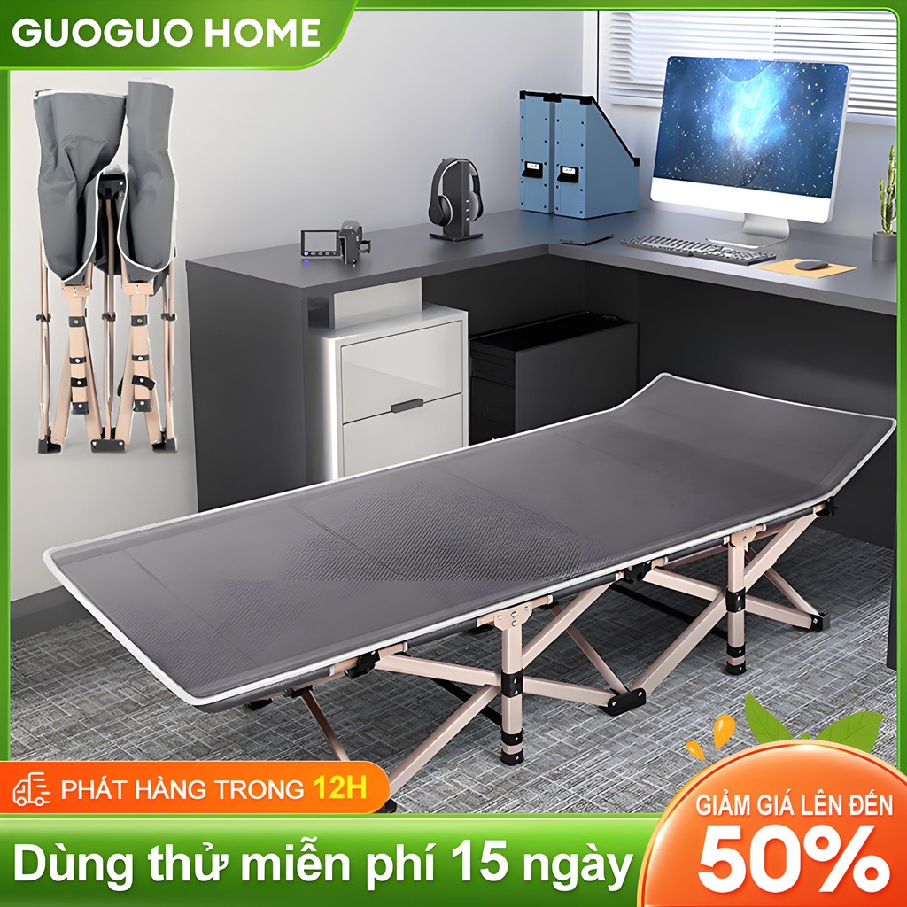 GUOGUO Giường Gấp gọn Không cần lắp đặt, có thể gấp lại, dễ vận hành, khả năng chịu tải mạnh 150KG | BigBuy360 - bigbuy360.vn