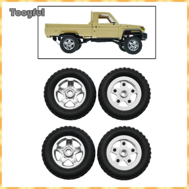 Tooyful 4 Phần Thay Thế Lốp Xe RC, Các Bộ Phận Nâng Cấp Lốp Cao Su Cho MN82 82S LC79 1 / 12 Skala RC