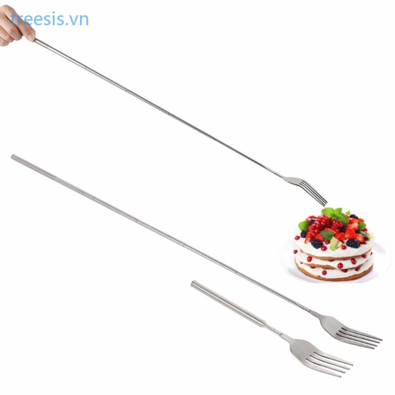 BBQ Telescopic Extendable Fork Dinner Fruit Dessert Long Handle Cutlery Forks