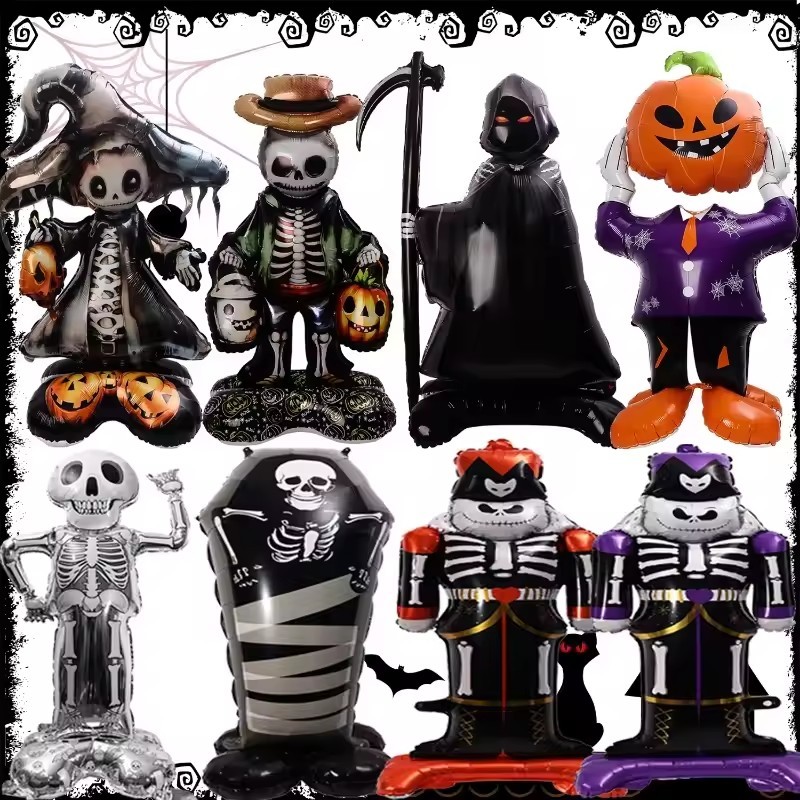 Bóng bay đứng bơm hơi yếu tố lễ hội - Bóng bay phim nhôm khổng lồ 3D Halloween - Thiết thực để trang trí tiệc lễ hội